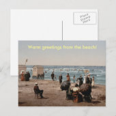 mensen die op het strand in de zon zwemmen briefkaart (Voorkant / Achterkant)