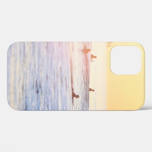 Mensen die op het strand surfen Case-Mate iPhone case (Achterkant (horizontaal))