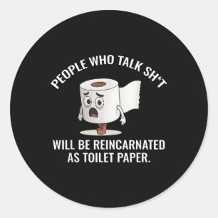 Mensen die over het toilet praten, worden gereïnca ronde sticker