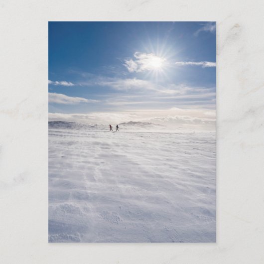 Mensen die over sneeuw lopen, IJsland Briefkaart (Voorkant)
