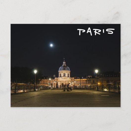 Mensen die 's nachts op Pont des Arts lopen - Pari Briefkaart (Voorkant)