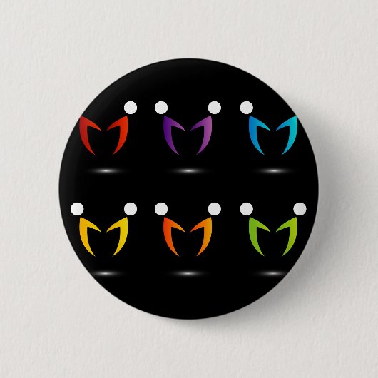 Mensen die samen eenheid tonen ronde button 5,7 cm (Voorkant)