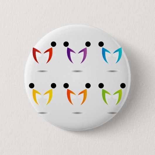 Mensen die samen eenheid tonen ronde button 5,7 cm (Voorkant)