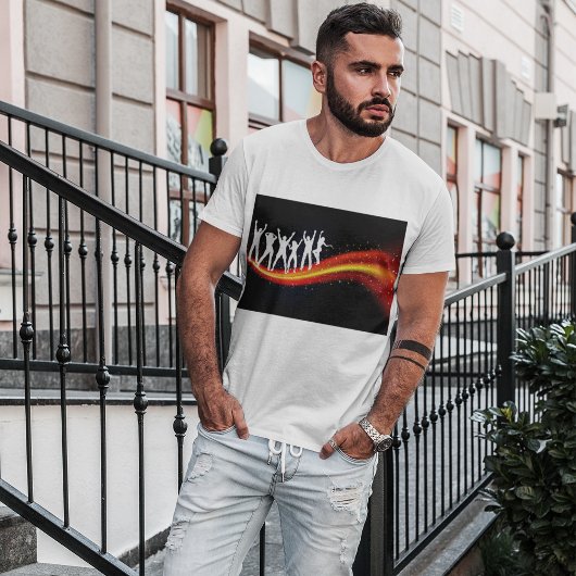 Mensen die Silhouettes Mannen T-Shirt dansen
