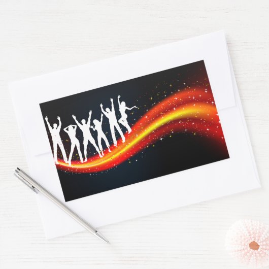 Mensen die Silhouettes Stickers dansen (Envelop)