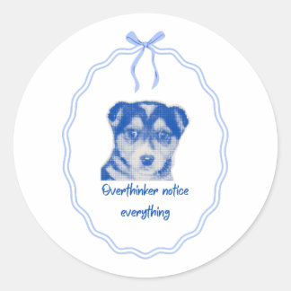 Mensen Die Te Veel Nadenken Alles Opmerken Hond De Ronde Sticker