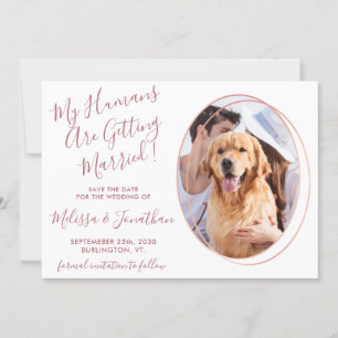 Mensen Die Trouwen Foto Huisdier Trouwdag Roze Gou Save The Date
