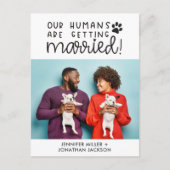 Mensen die trouwen huisdier foto aankondiging QR (Voorkant)