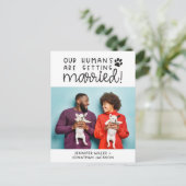 Mensen die trouwen huisdier foto aankondiging QR (Staand voorkant)