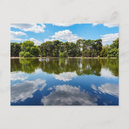 Mensen die varen op het Bois de Boulogne - Parijs Briefkaart (Voorkant)
