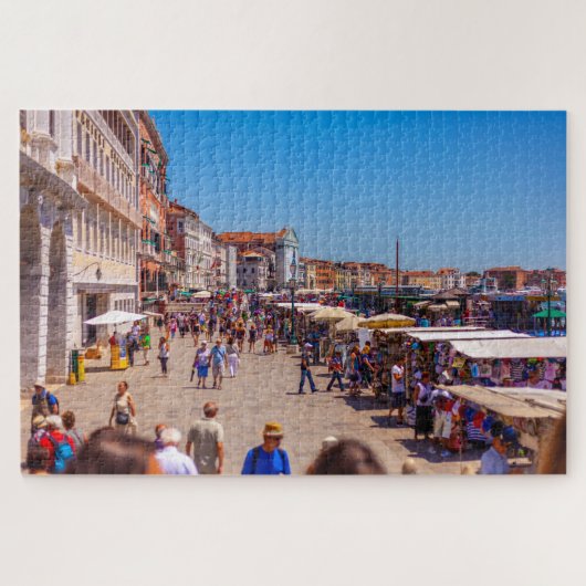 Mensen die winkelen in Venetië, Italië Legpuzzel (Horizontaal)