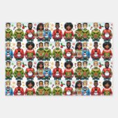 Mensen dragen grappige kerst truien inpakpapier vel (Voorkant 2)