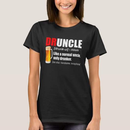 Mensen Druncle Bier Definitie Beste Oom Ooit O T-shirt (Voorkant)