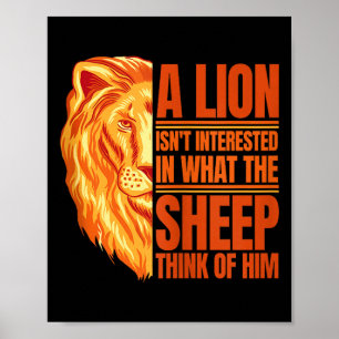 Mensen Een Leeuw Is Niet Geïnteresseerd Motiverend Poster