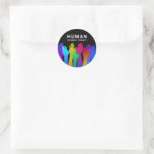 Mensen | Eén Ras | Vier Diversiteit Ronde Sticker (Tas)