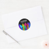 Mensen | Eén Ras | Vier Diversiteit Ronde Sticker (Envelop)