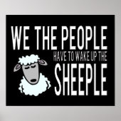 Mensen en schapen - Politieke Humor Poster (Voorkant)