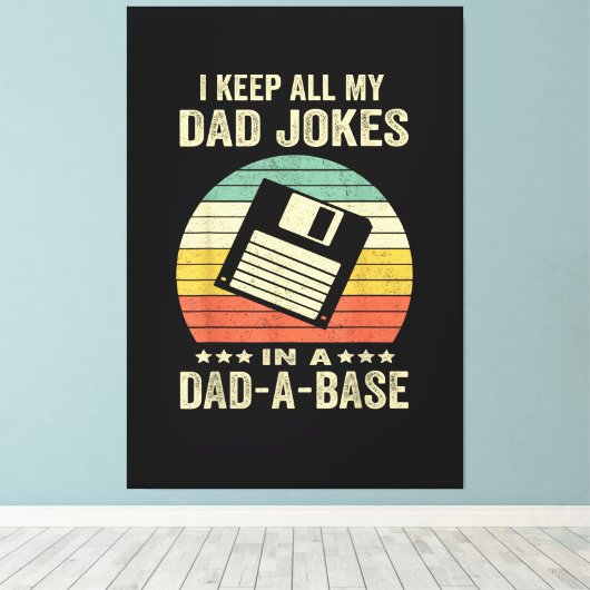 Mensen Funny vader grappen in vader-a-Base Canvas Afdruk (Insitu (Houten vloer))