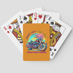 Mensen gaan niet op reis: Vintage Retro Stijl Fiet Pokerkaarten