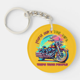 Mensen Gaan Niet Op Reis: Vintage Retro Stijl Fiet Sleutelhanger