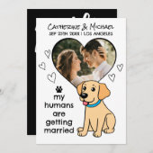 Mensen gaan trouwen met labrador hond handgetekend save the date (Voorkant / Achterkant)