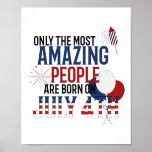 Mensen geboren op 4 juli Verjaardag Onafhankelijkh Poster