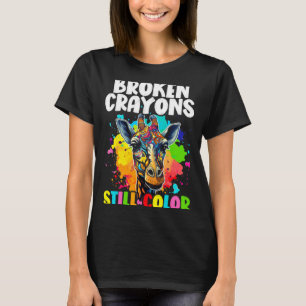 Mensen gebroken kleurpotloden kleuren mentale gezo t-shirt