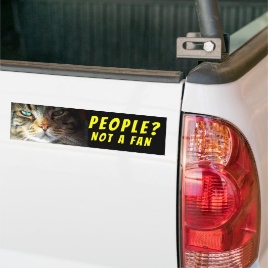Mensen? Geen Fan Cat Meme Bumpersticker (Op Truck)