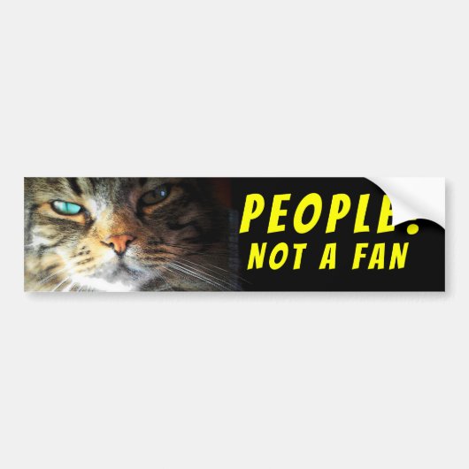 Mensen? Geen Fan Cat Meme Bumpersticker (Voorkant)