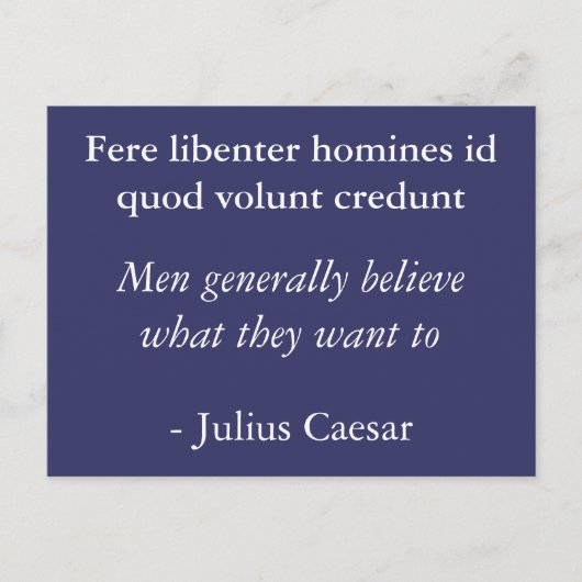 Mensen geloven wat ze willen - Julius Caesar Briefkaart (Voorkant)