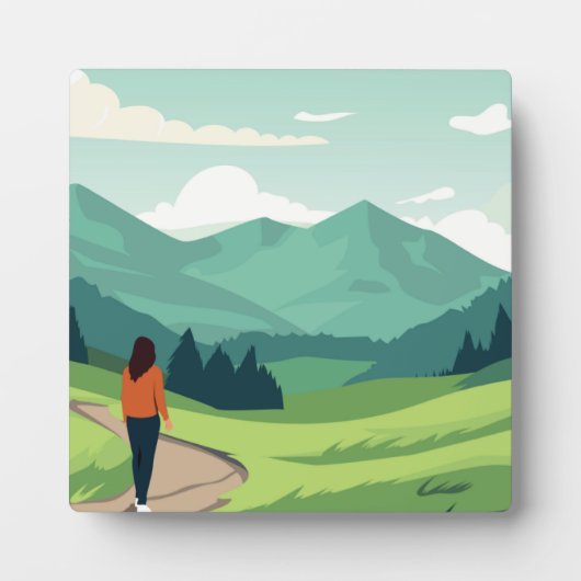 Mensen genieten van het landschap fotoplaat (Voorkant)