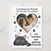 Mensen Getrouwd Kat Mam Pap Hand getrokken Save The Date (Voorkant)