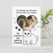 Mensen Getrouwd worden Schattigee kattenliefhebber Save The Date (Staand voorkant)