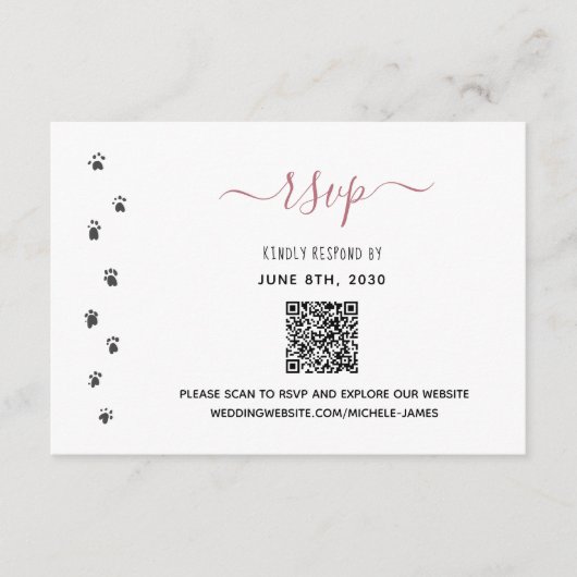 Mensen Getting Married Custom Pet Wedding QR-code RSVP Kaartje (Voorkant)