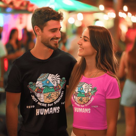 Mensen? Gewoon hier voor snacks! Alien Halloween T-shirt