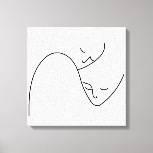 Mensen Gezichten Lijnen Ondersteuning Partner Canvas Afdruk (Voorkant)