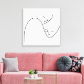 Mensen Gezichten Lijnen Ondersteuning Partner Canvas Afdruk (Insitu (Woonkamer))