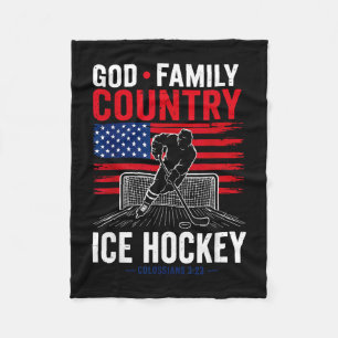 Mensen god familie land ijshockey patriottisch fleece deken