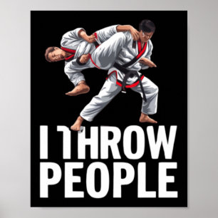 Mensen Gooien Vechtkunst Karate Yudo Grappig Jiu Poster
