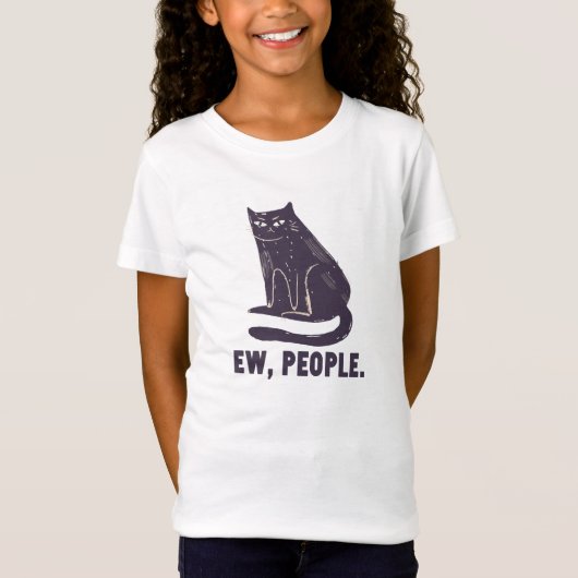 Mensen Grappige Humor Introvert Meowy Black Cat T-shirt (Voorkant)