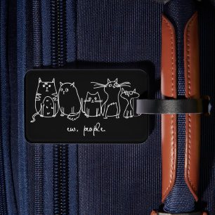 Mensen Grappige Meowy Kattenliefhebbers Bagagelabel