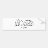 Mensen Grappige Meowy Kattenliefhebbers Bumpersticker (Voorkant)