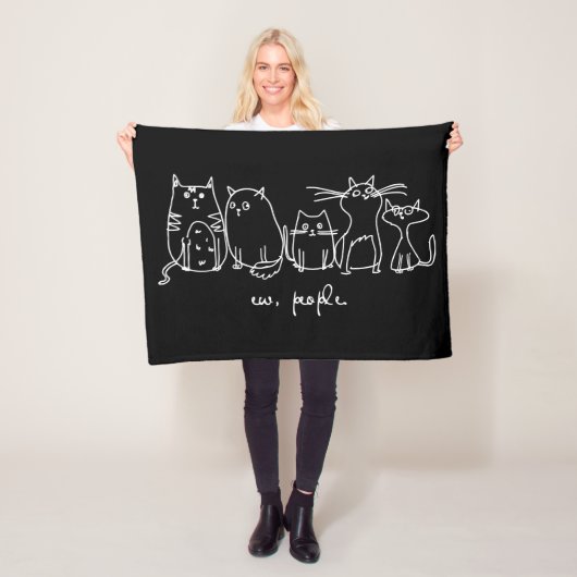 Mensen Grappige Meowy Kattenliefhebbers Fleece Deken (In situ)