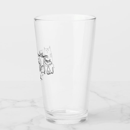 Mensen Grappige Meowy Kattenliefhebbers Glas (Links)