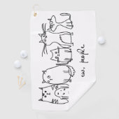 Mensen Grappige Meowy Kattenliefhebbers Golfhanddoek (Insitu)