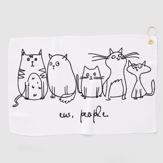 Mensen Grappige Meowy Kattenliefhebbers Golfhanddoek (Horizontaal)