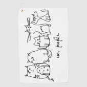 Mensen Grappige Meowy Kattenliefhebbers Golfhanddoek (Voorkant)