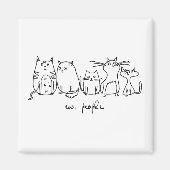 Mensen Grappige Meowy Kattenliefhebbers Magneet (Voorkant)