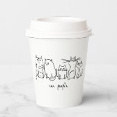 Mensen Grappige Meowy Kattenliefhebbers Papieren Bekers (Achterkant)