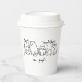Mensen Grappige Meowy Kattenliefhebbers Papieren Bekers (Voorkant)